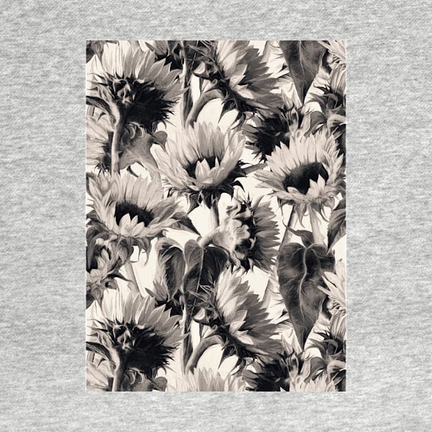 Sunflowers in Soft Sepia by micklyn